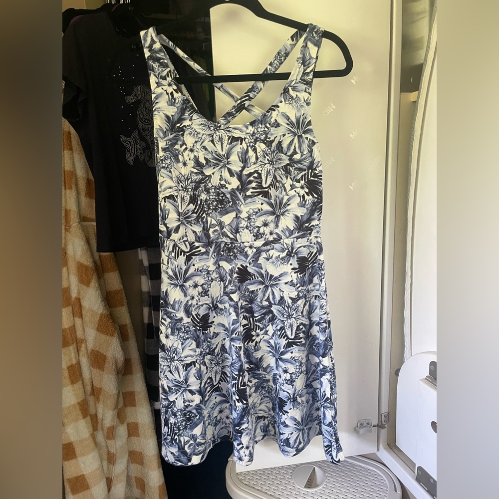 H&M size S short cocktail summer dress , blue floral